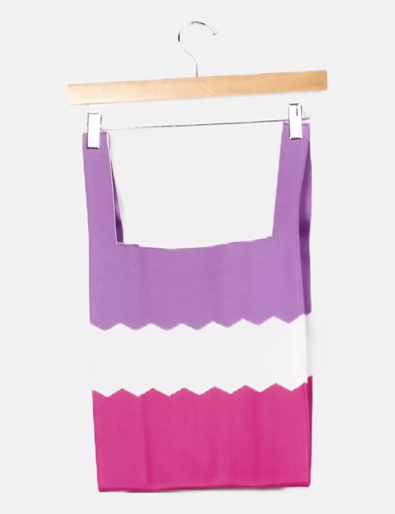 NoName Bolso tricolor estampado