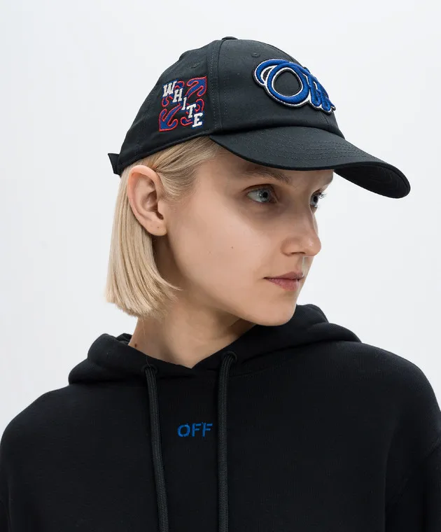OFFWHITE BLACK CAP WITH OFF LOGO PATCH
