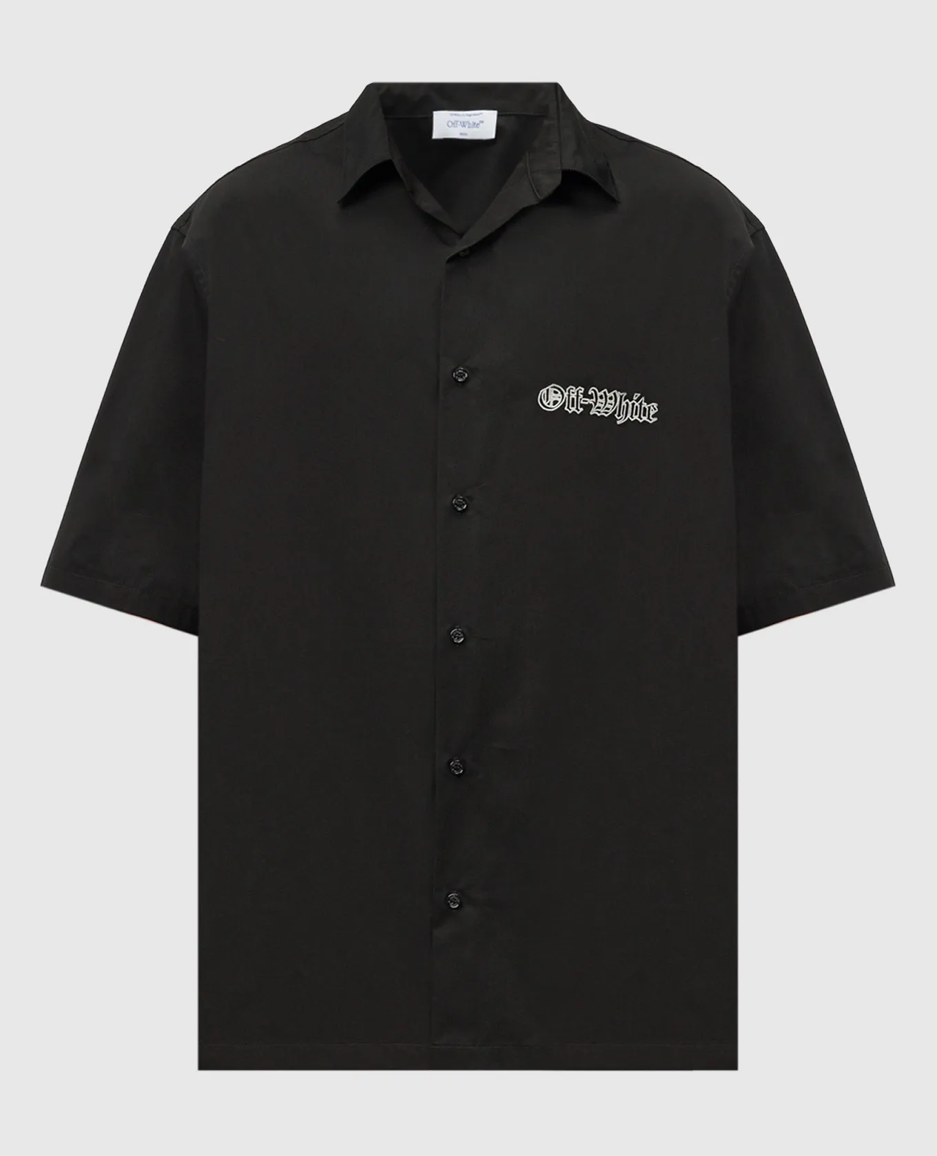 OFFWHITE BLACK SHIRT WITH LOGO EMBROIDERY