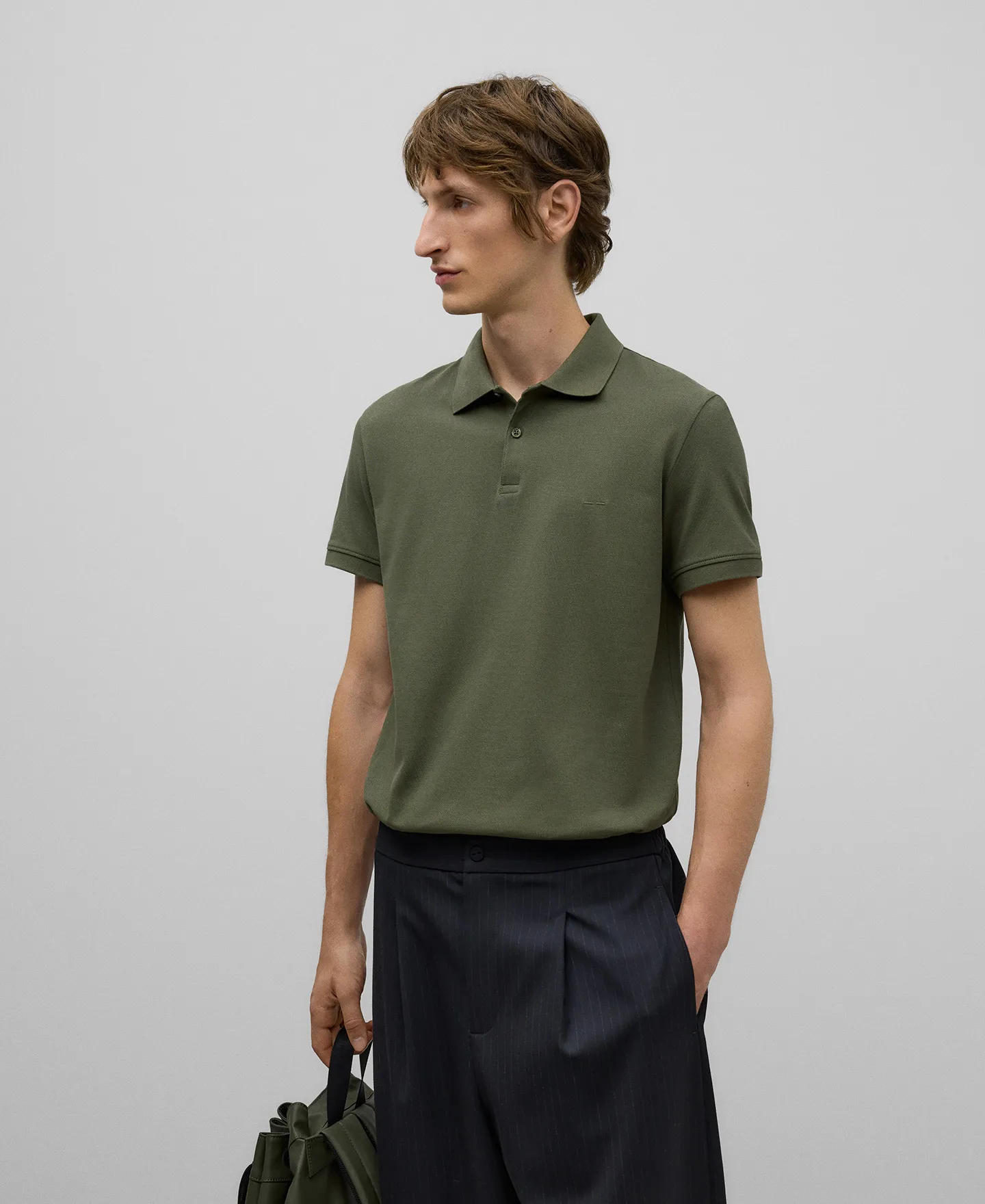 Organic cotton piqué polo shirt man