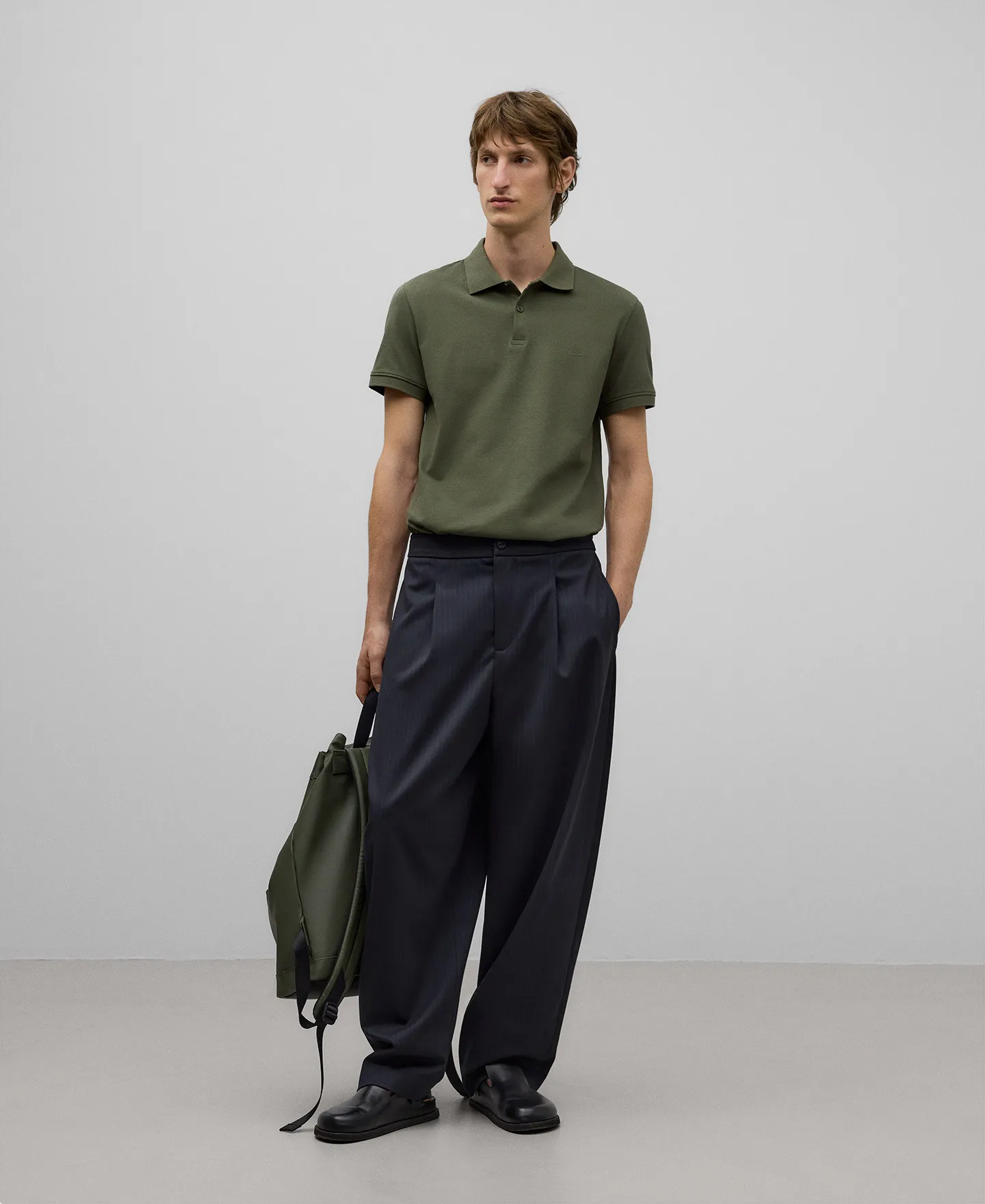 Organic cotton piqué polo shirt man