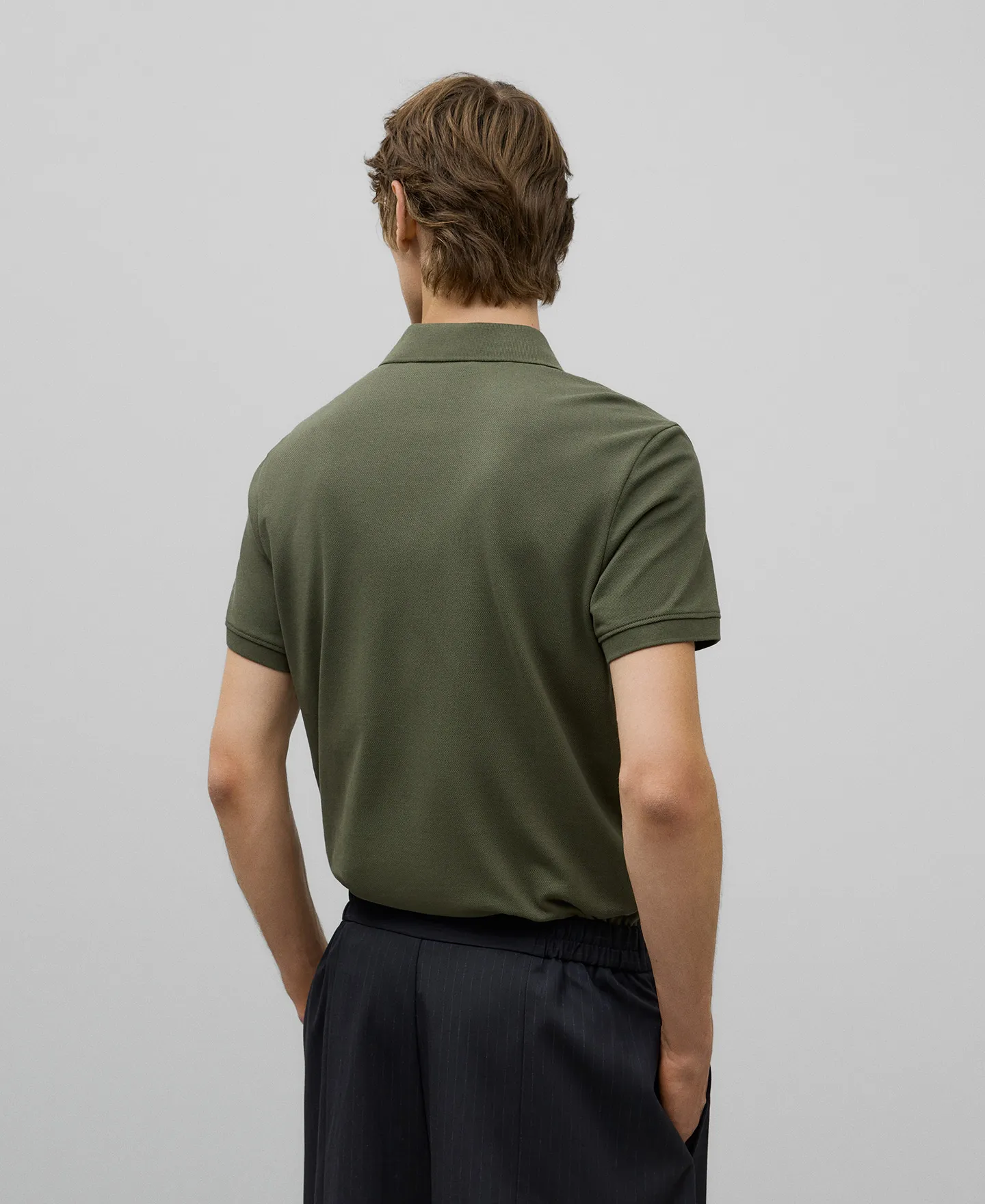Organic cotton piqué polo shirt man