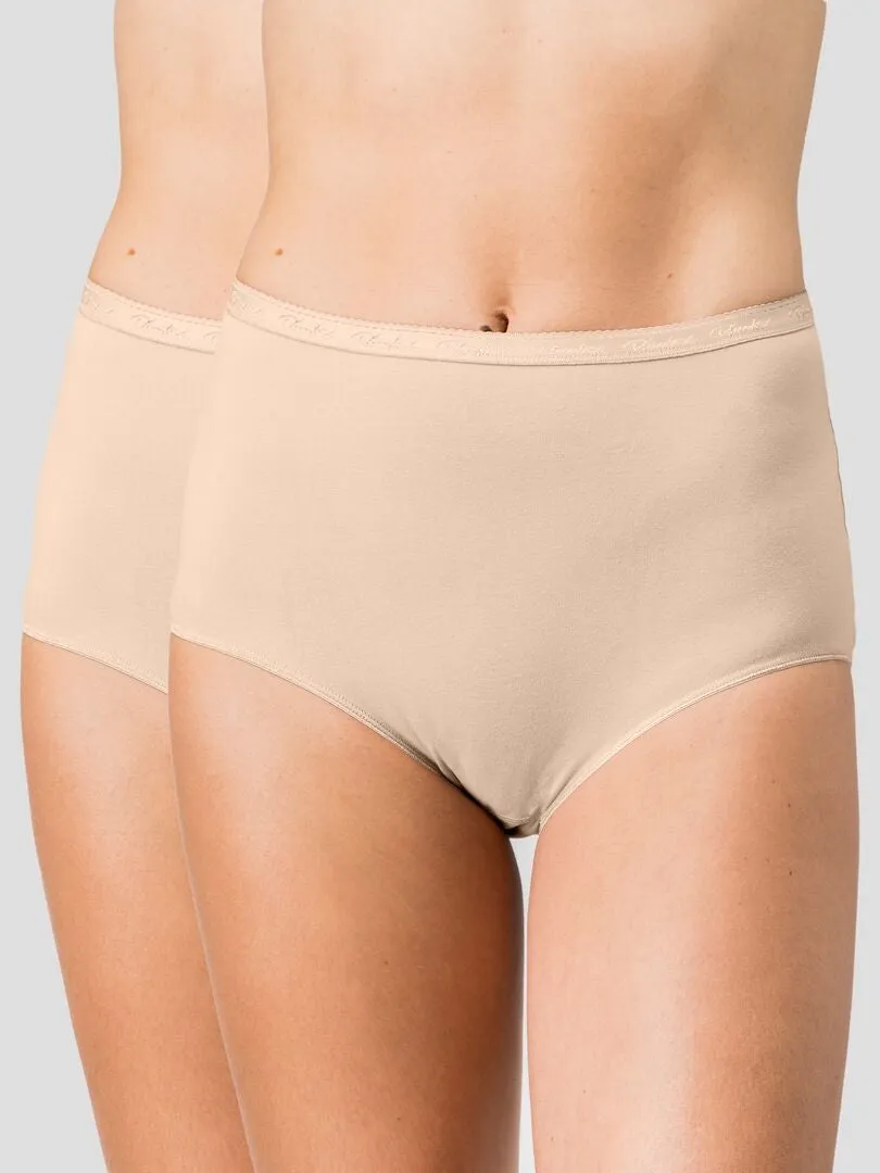 PACK DE 2 BRAGUITAS MAXI COTTON 'PLAYTEX'  BEIGE