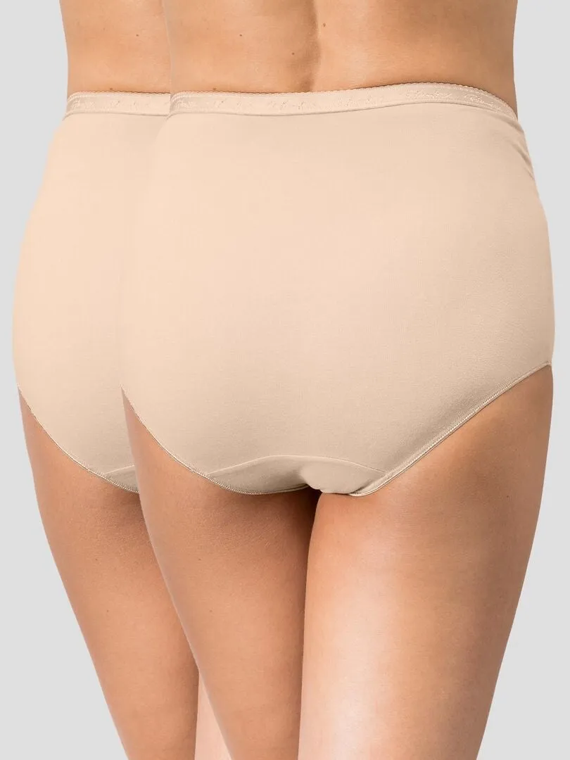 PACK DE 2 BRAGUITAS MAXI COTTON 'PLAYTEX'  BEIGE