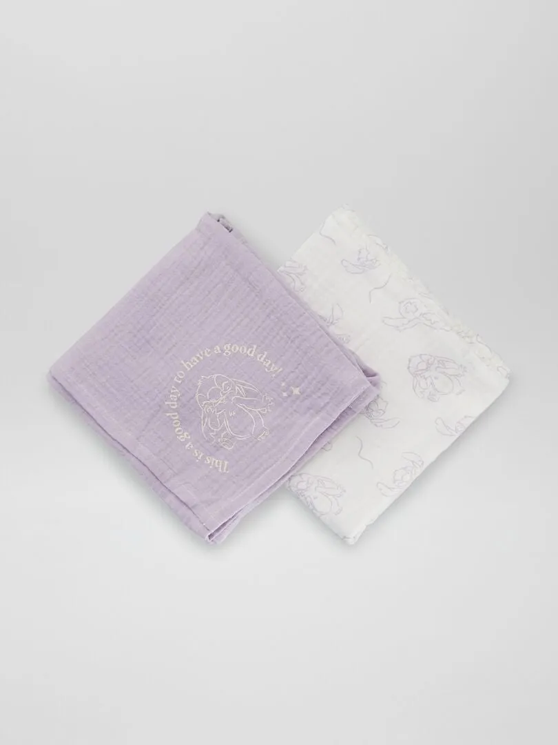 PACK DE 2 MUSELINAS 'STITCH'  BLANCO