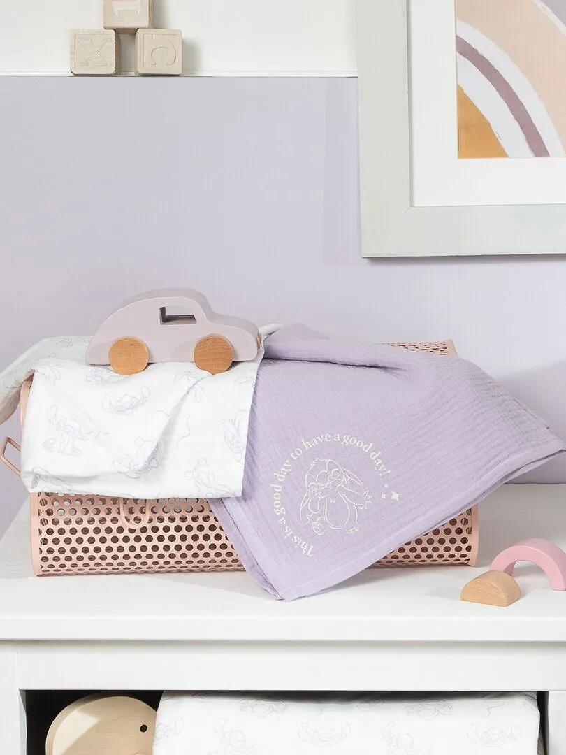 PACK DE 2 MUSELINAS 'STITCH'  BLANCO