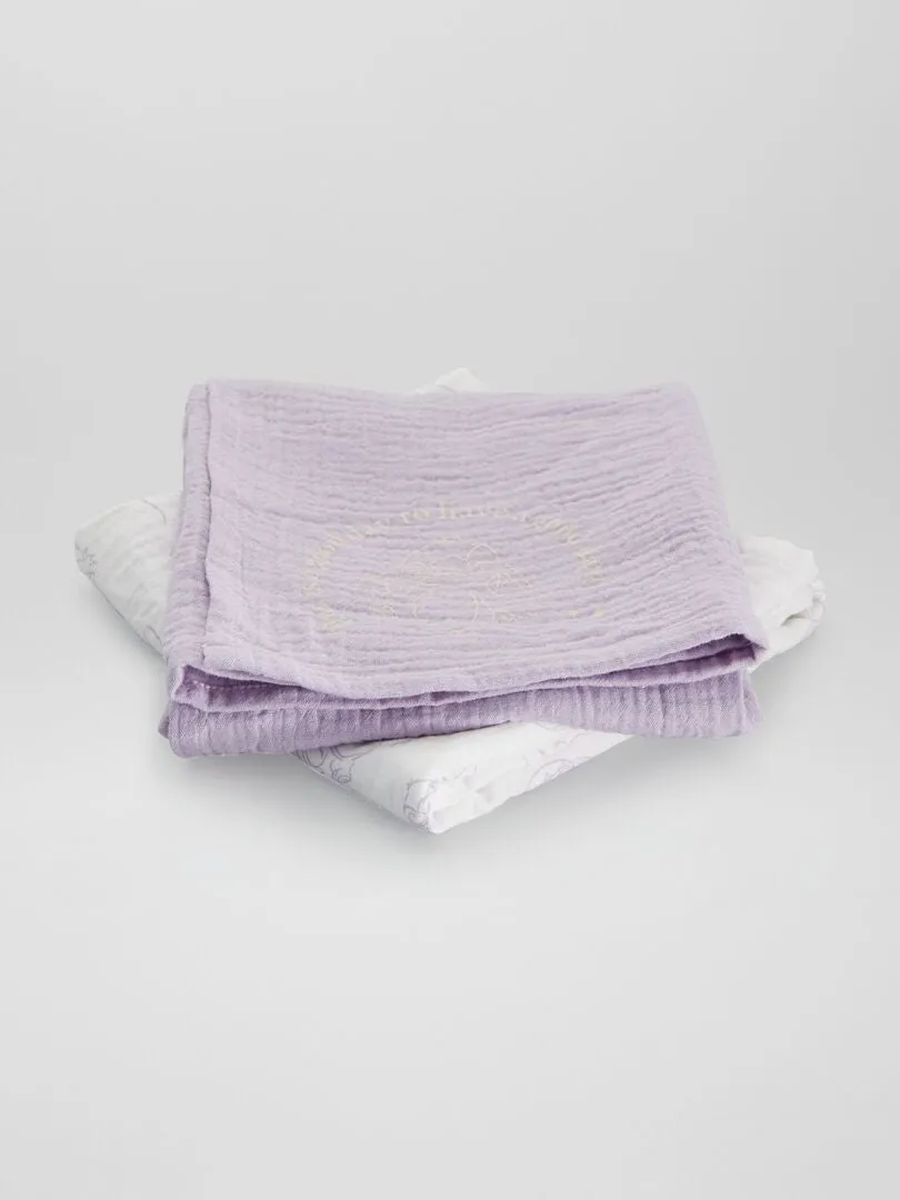 PACK DE 2 MUSELINAS 'STITCH'  BLANCO