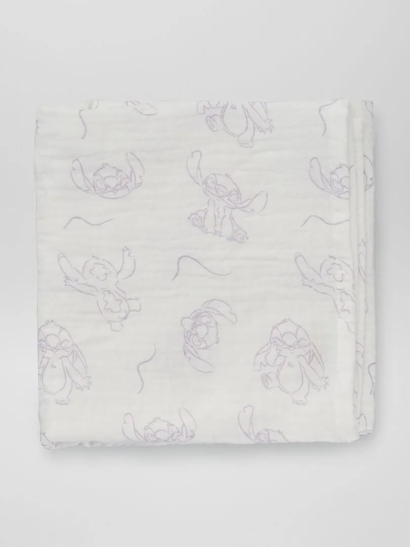 PACK DE 2 MUSELINAS 'STITCH'  BLANCO