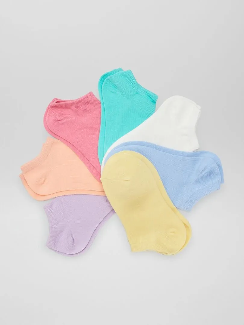 PACK DE 7 PARES DE CALCETINES INVISIBLES  ROSA