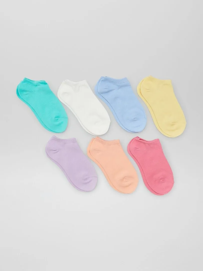 PACK DE 7 PARES DE CALCETINES INVISIBLES  ROSA