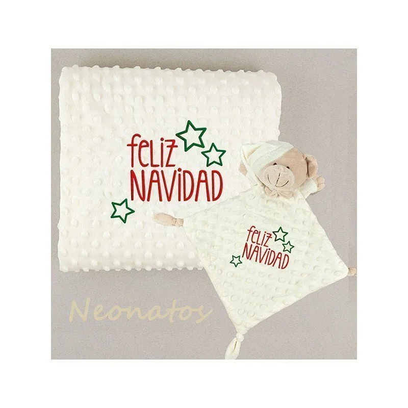 Pack manta bebé Feliz Navidad