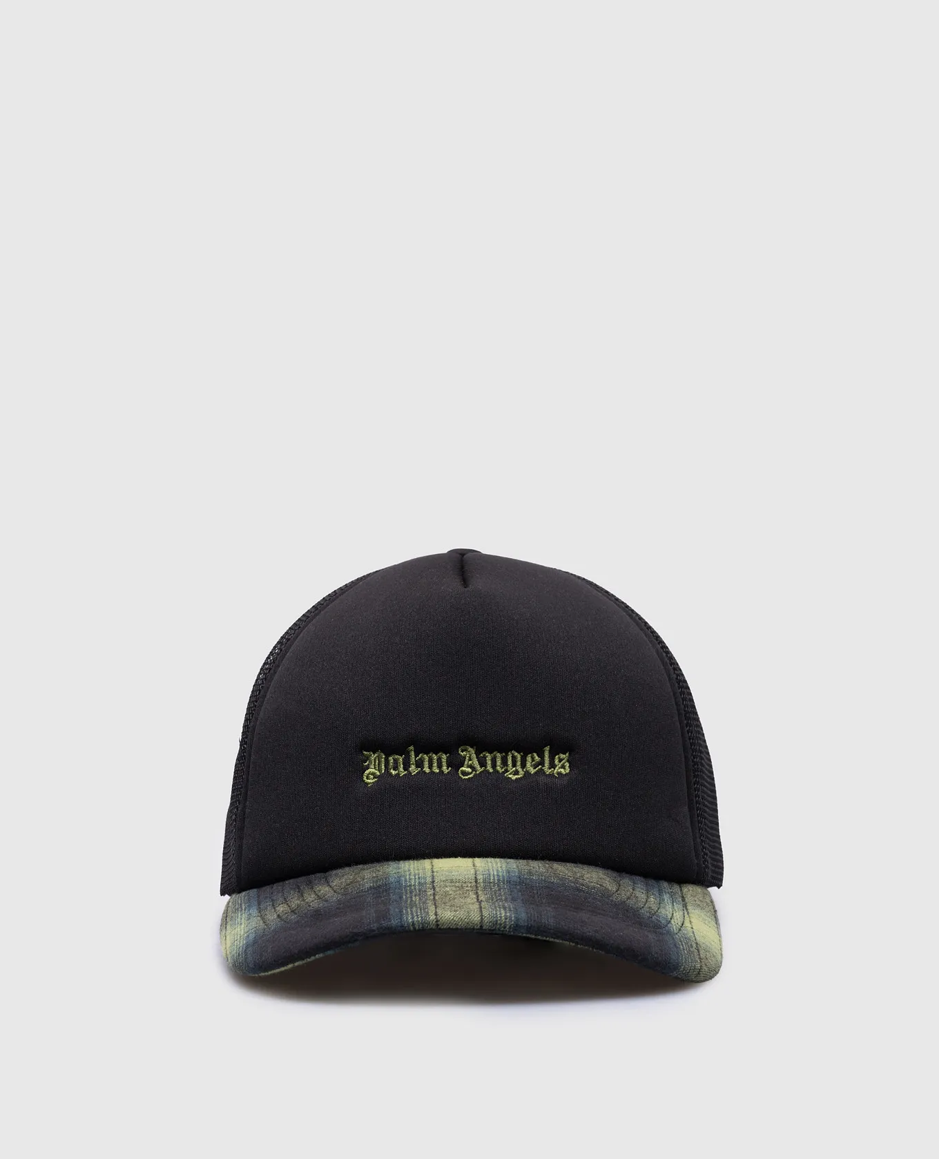 Palm Angels Black cap with logo embroidery
