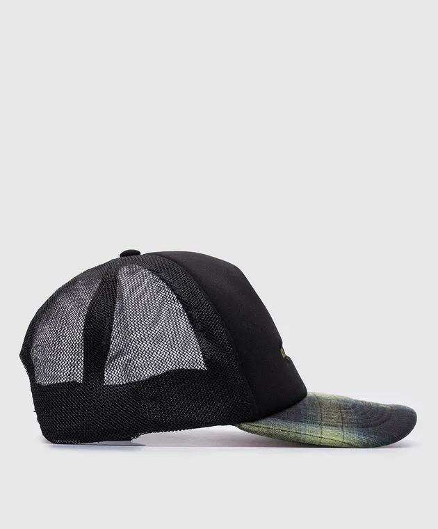Palm Angels Black cap with logo embroidery