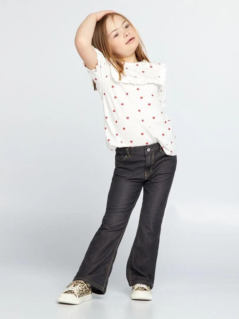 PANTALóN VAQUERO FLARE   FáCIL DE PONER  GRIS