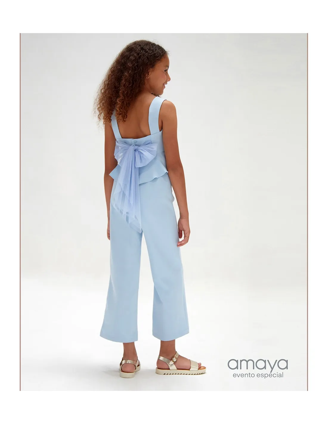 Pantalón y Top Niña Junior Ceremonia Azul Celeste Amaya