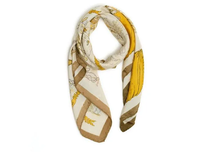 Pañuelo de seda Hermès 1962 Foulard Soie Carré 90 La Comedie Italienne en seda multicolor. 