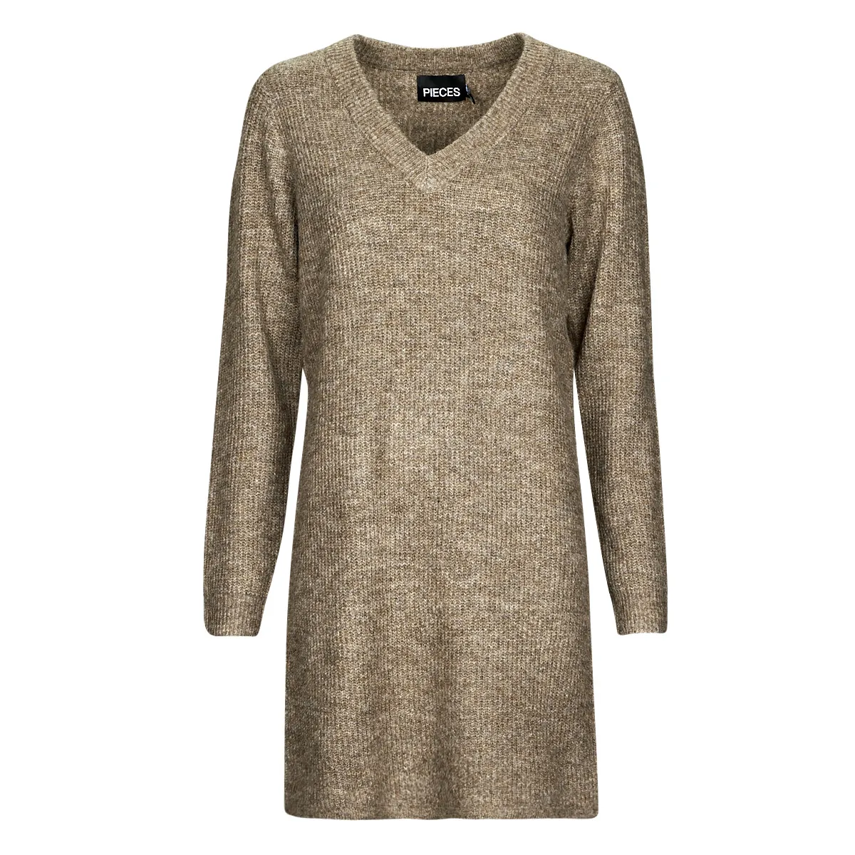 PCELLEN LS VNECK KNIT DRESS