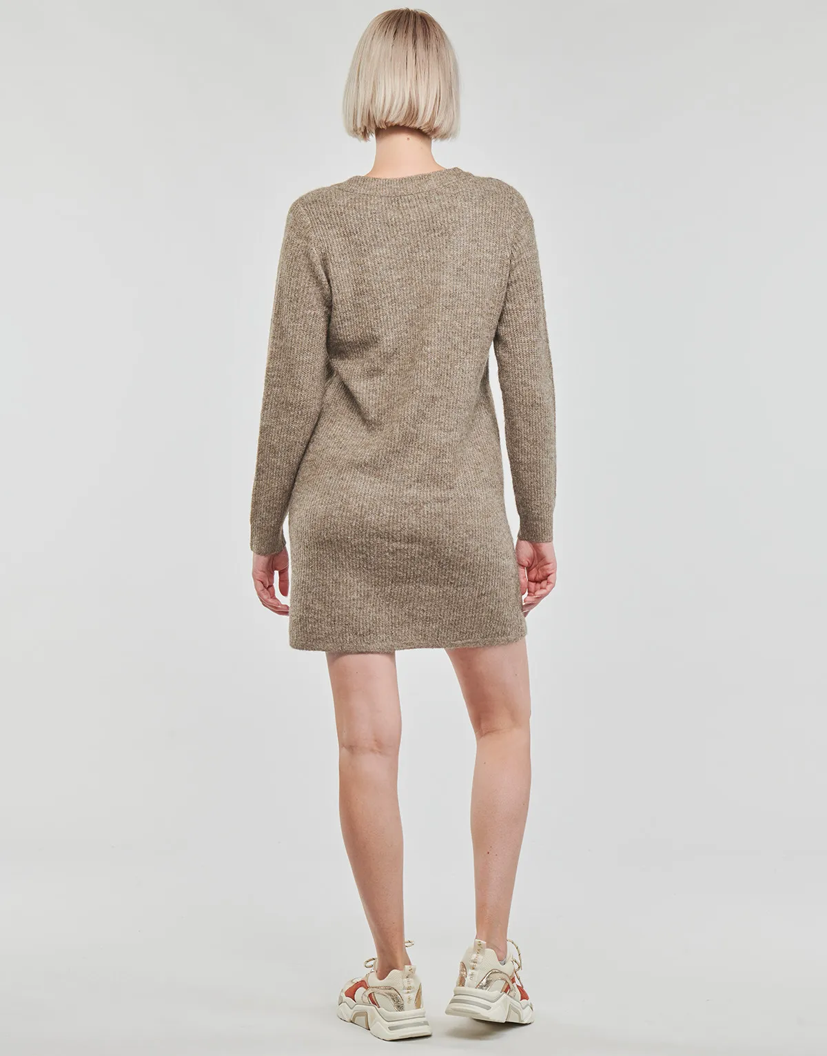 PCELLEN LS VNECK KNIT DRESS