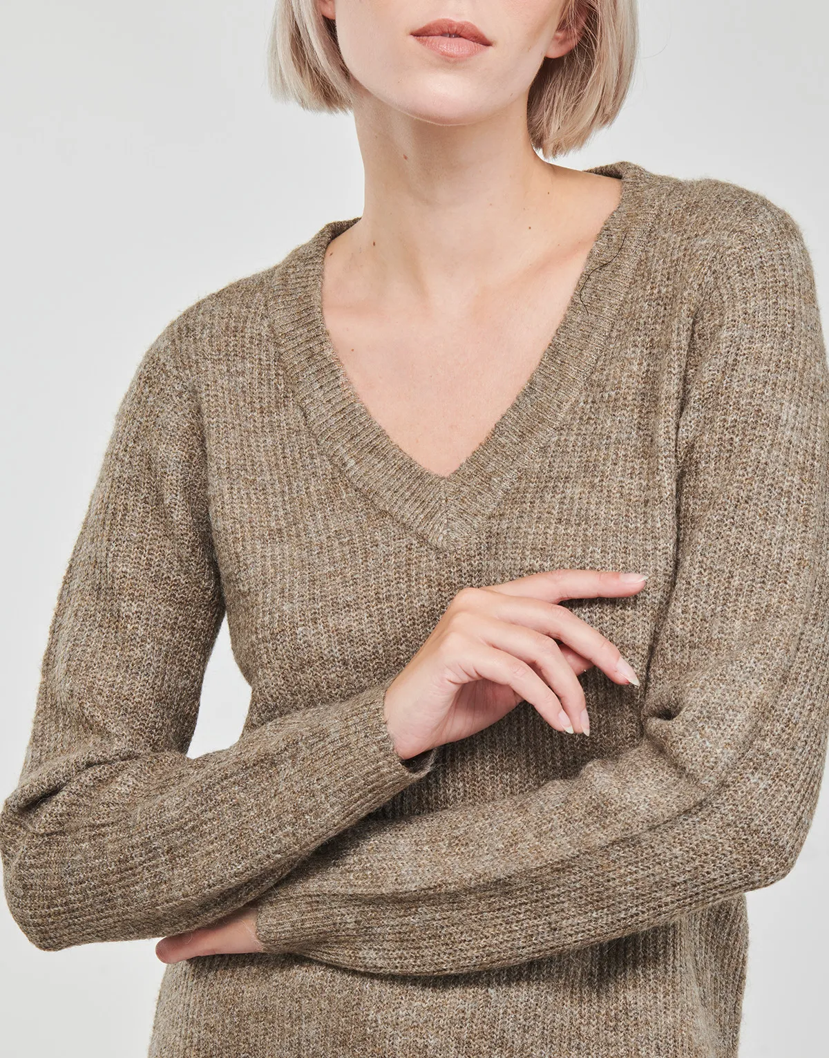 PCELLEN LS VNECK KNIT DRESS