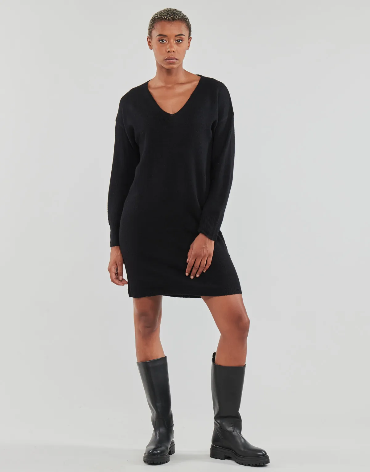 PCJULIANA LS VNECK KNIT DRESS NOOS BC