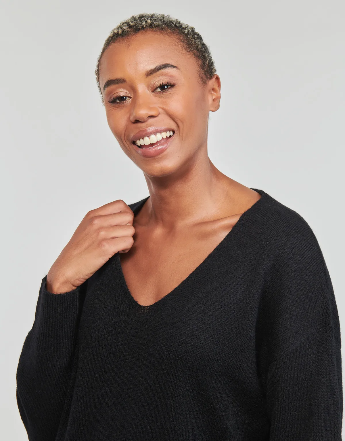 PCJULIANA LS VNECK KNIT DRESS NOOS BC