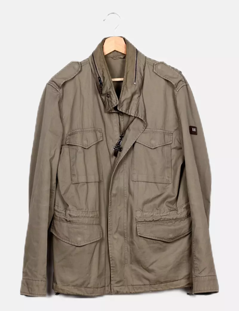 Pedro del Hierro Abrigo verde básico