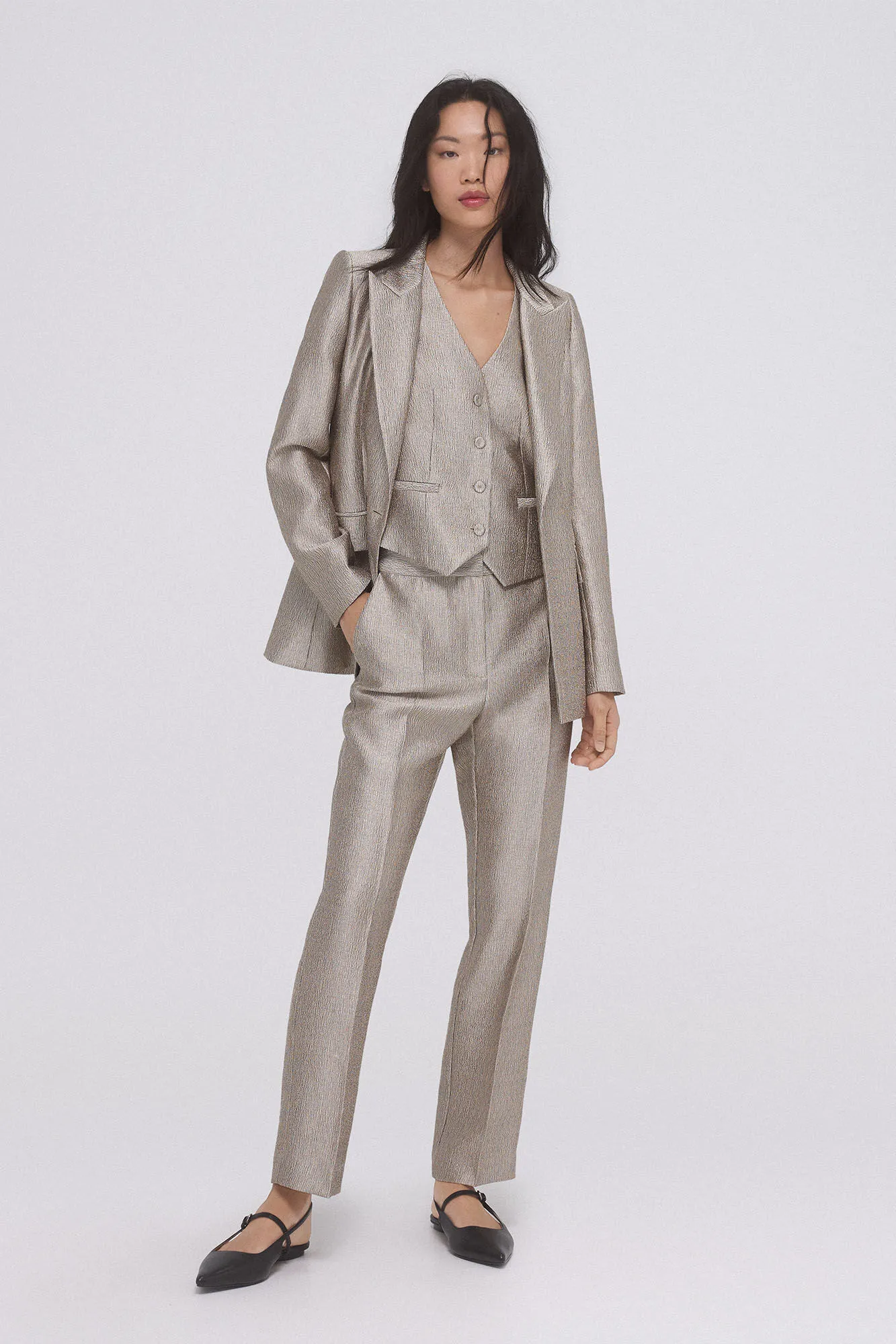 Pedro del Hierro Pantalón recto dorado