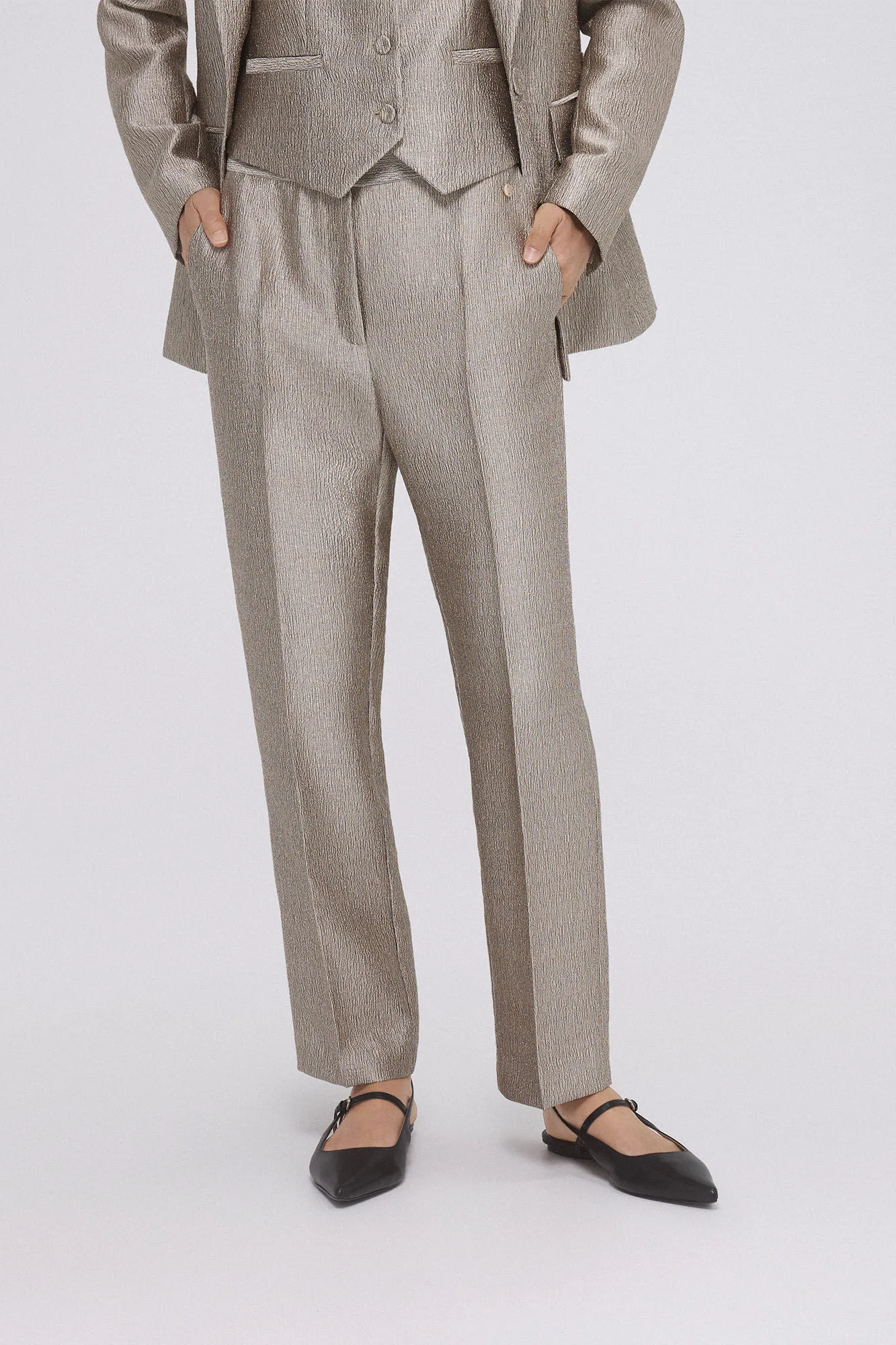 Pedro del Hierro Pantalón recto dorado