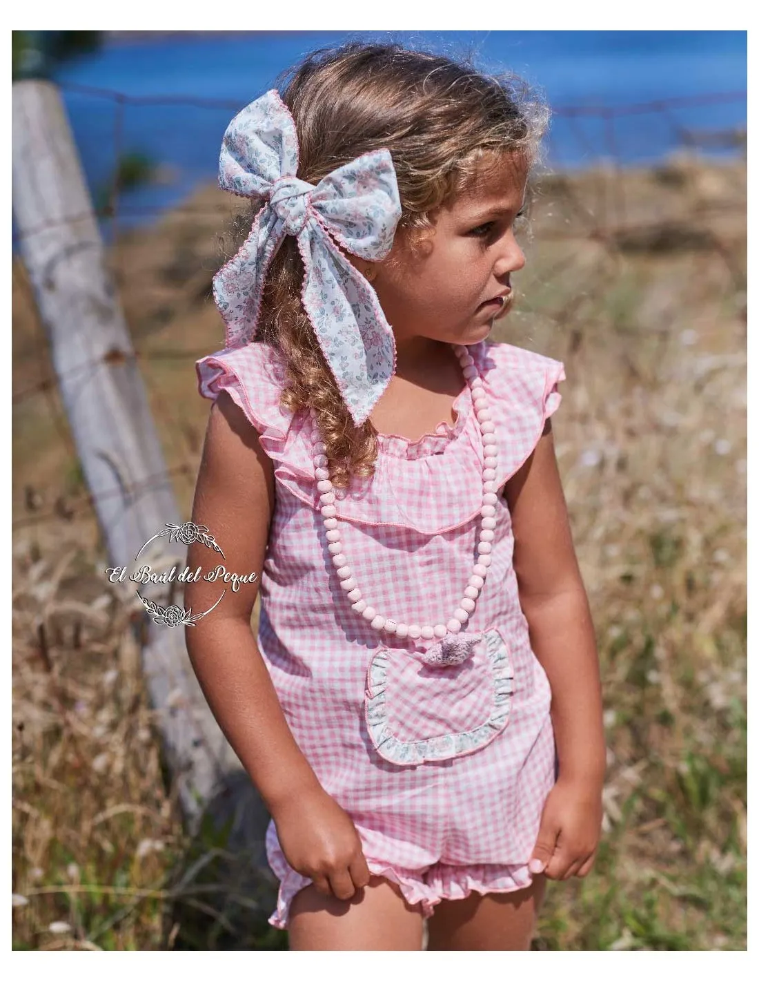 Pelele Monito Vichy Rosa Niña La Martinica Kids & Baby