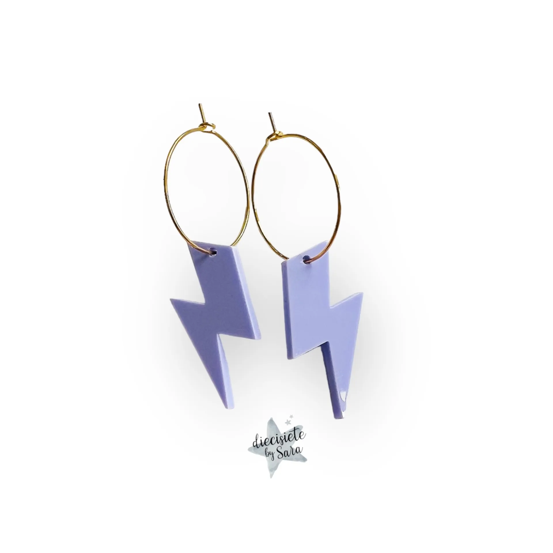 Pendientes Aro Rayo Morado
