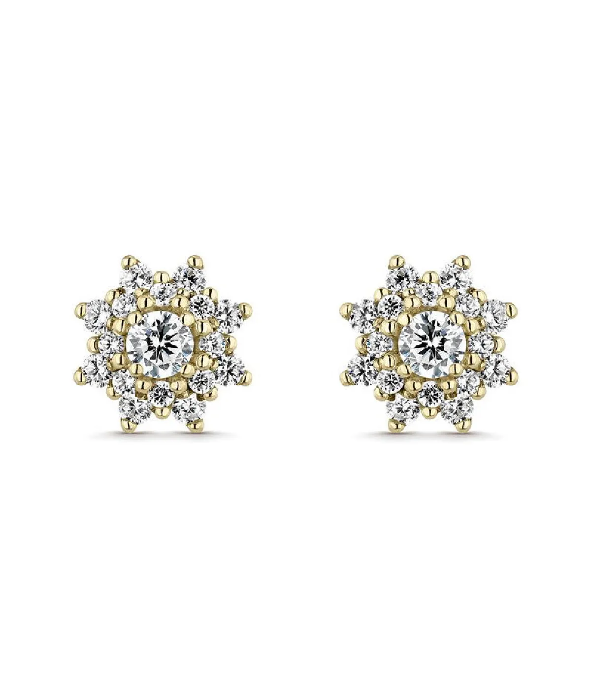 PENDIENTES LITTA FIORE ROSETA CON CIRCONITAS ORO AMARILLO  LEA201812UU
