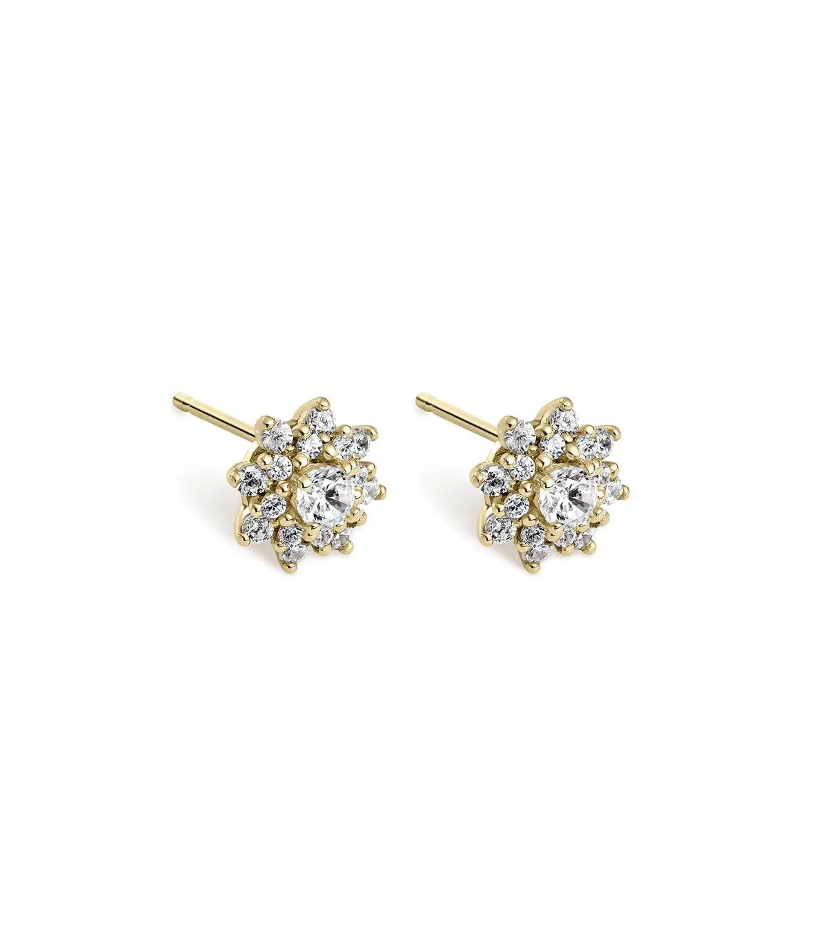 PENDIENTES LITTA FIORE ROSETA CON CIRCONITAS ORO AMARILLO  LEA201812UU