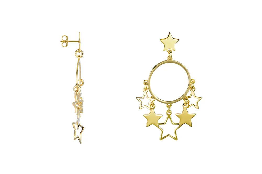 Pendientes Plata Meteoros Gold