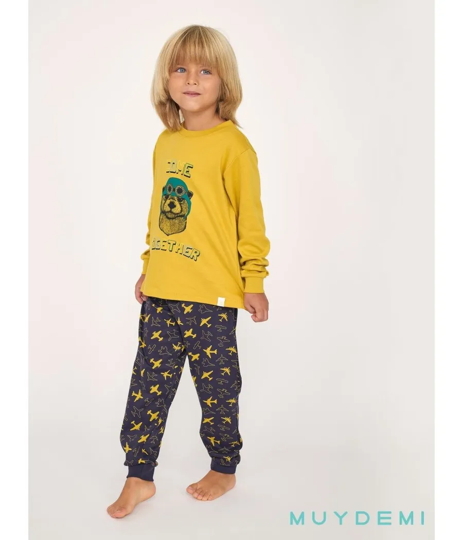 Pijama invierno niño Muidemi Aviador algodón