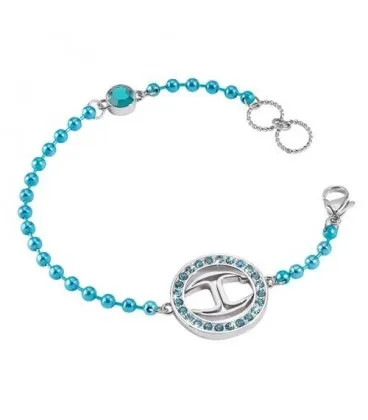 PULSERA ACERO JUST CAVALLI ESMALTE AZUL
