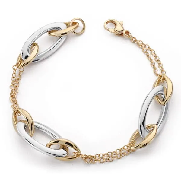 Pulsera Oro 9 Kt. Bicolor