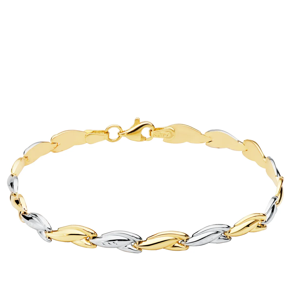 Pulsera Oro Bicolor 19 cm.