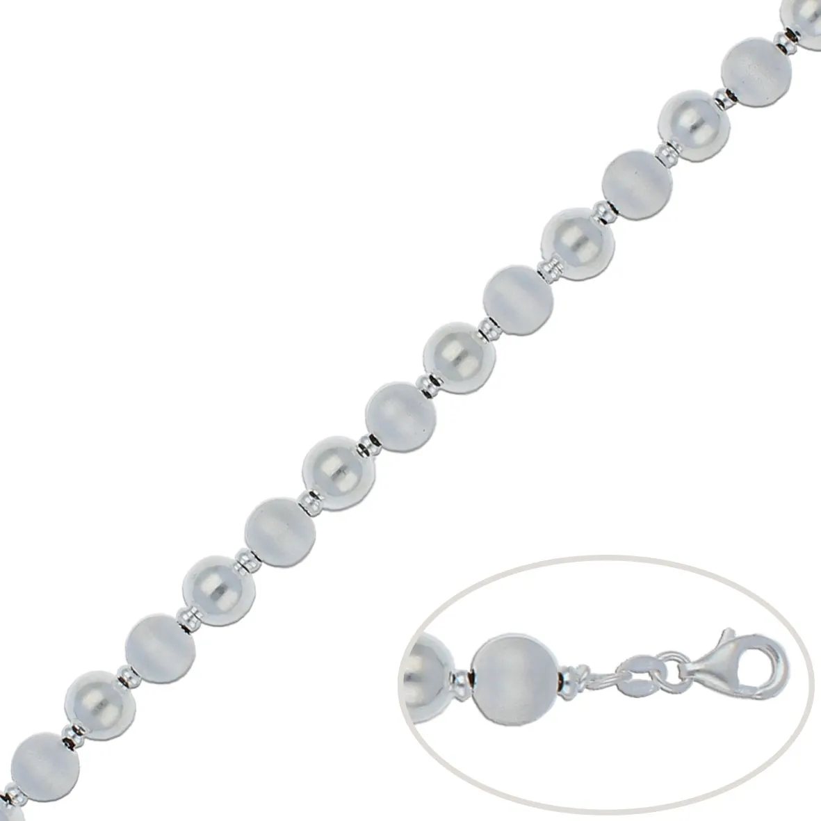 Pulsera Plata Bolas 8mm.
