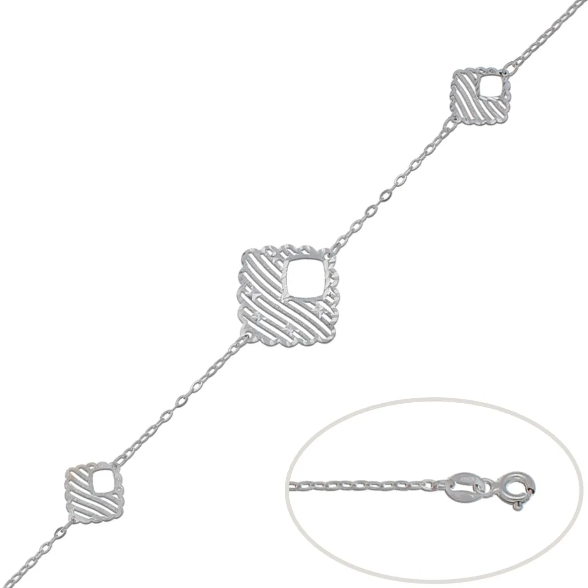 Pulsera Plata Detalle Central 21mm.