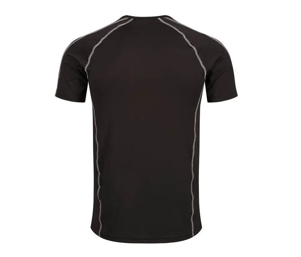 REGATTA RGS227  STRETCH SHORTSLEEVED TSHIRT  BLACK