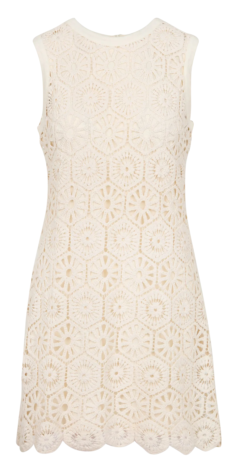 RENDEL  VESTIDO MIDI DE MEZCLA DE ALGODóN CON CUELLO REDONDO EN BLANCO