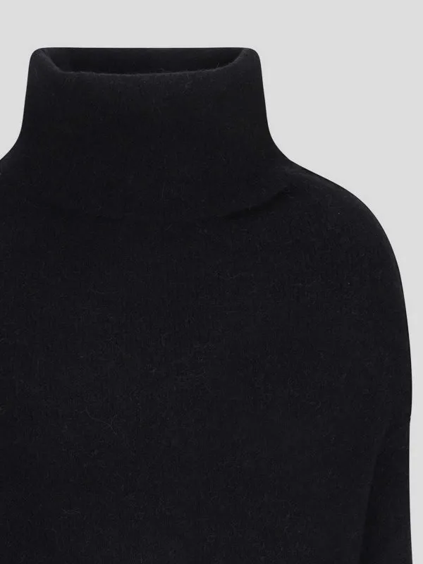 RICK OWENS SUéTER CUELLO REDONDO  NEGRO