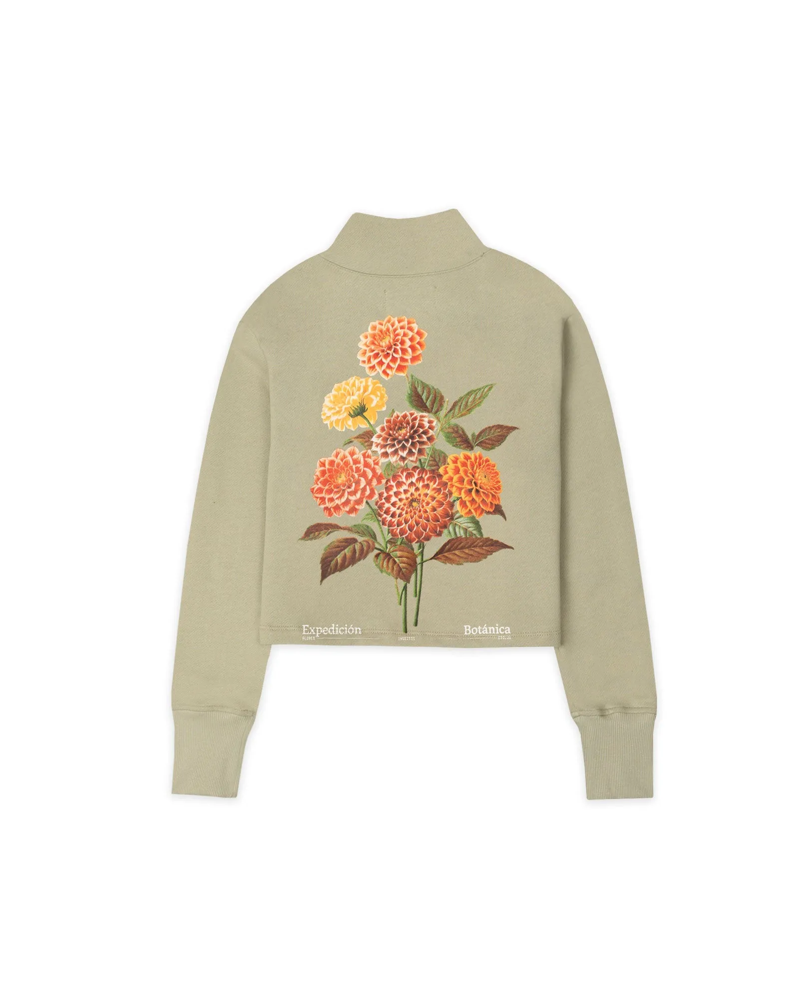 SACO TURTLE NECK CON CIERRE FLOWERS VERDE