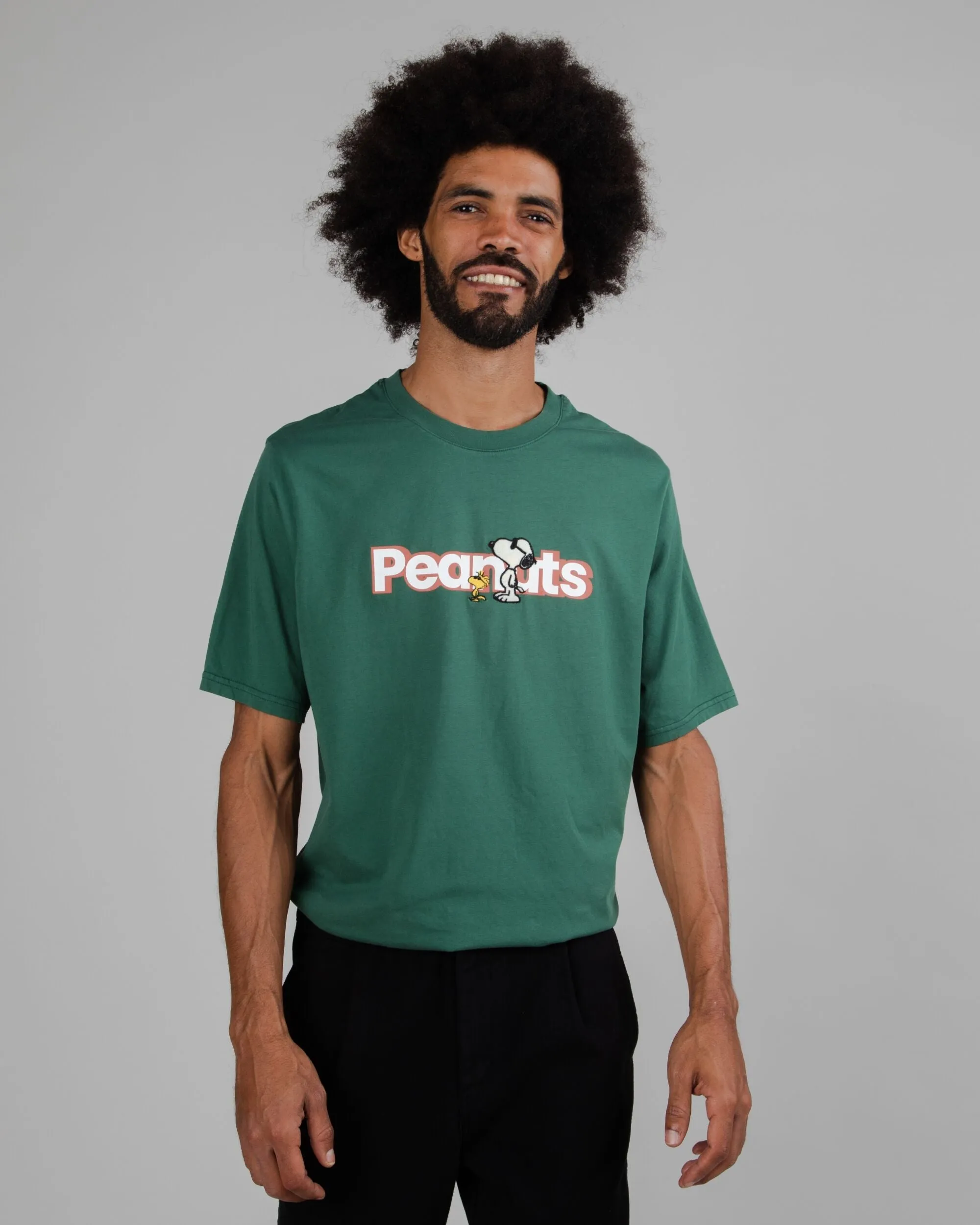 SNOOPY & WOODSTOCK PEANUTS TSHIRT GREEN