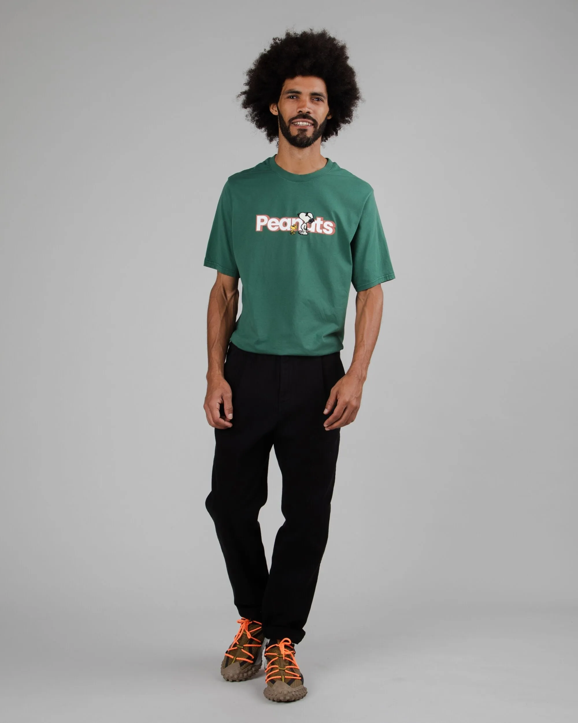 SNOOPY & WOODSTOCK PEANUTS TSHIRT GREEN