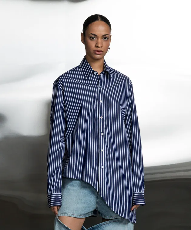 SSHEENA CANOTTA blue striped shirt