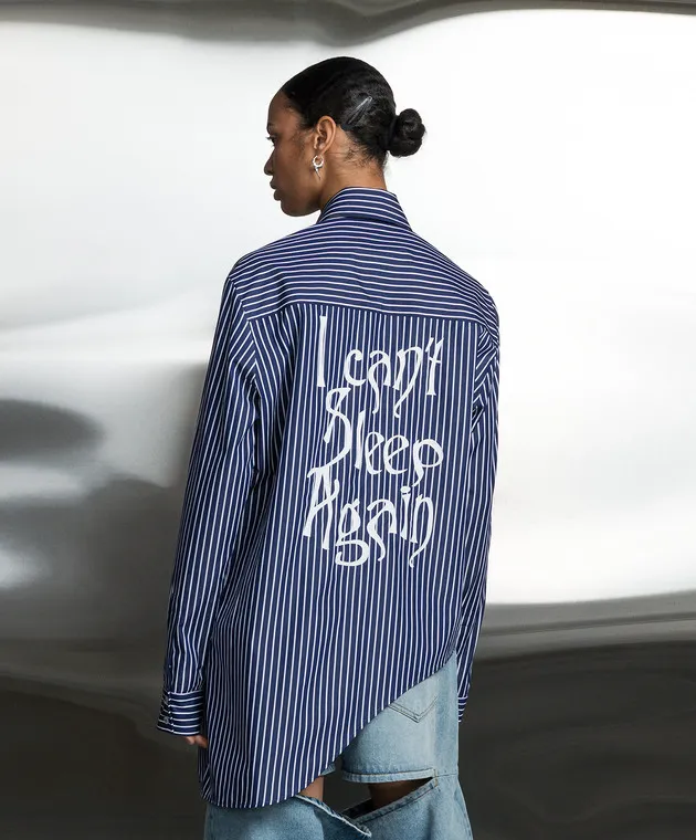 SSHEENA CANOTTA blue striped shirt