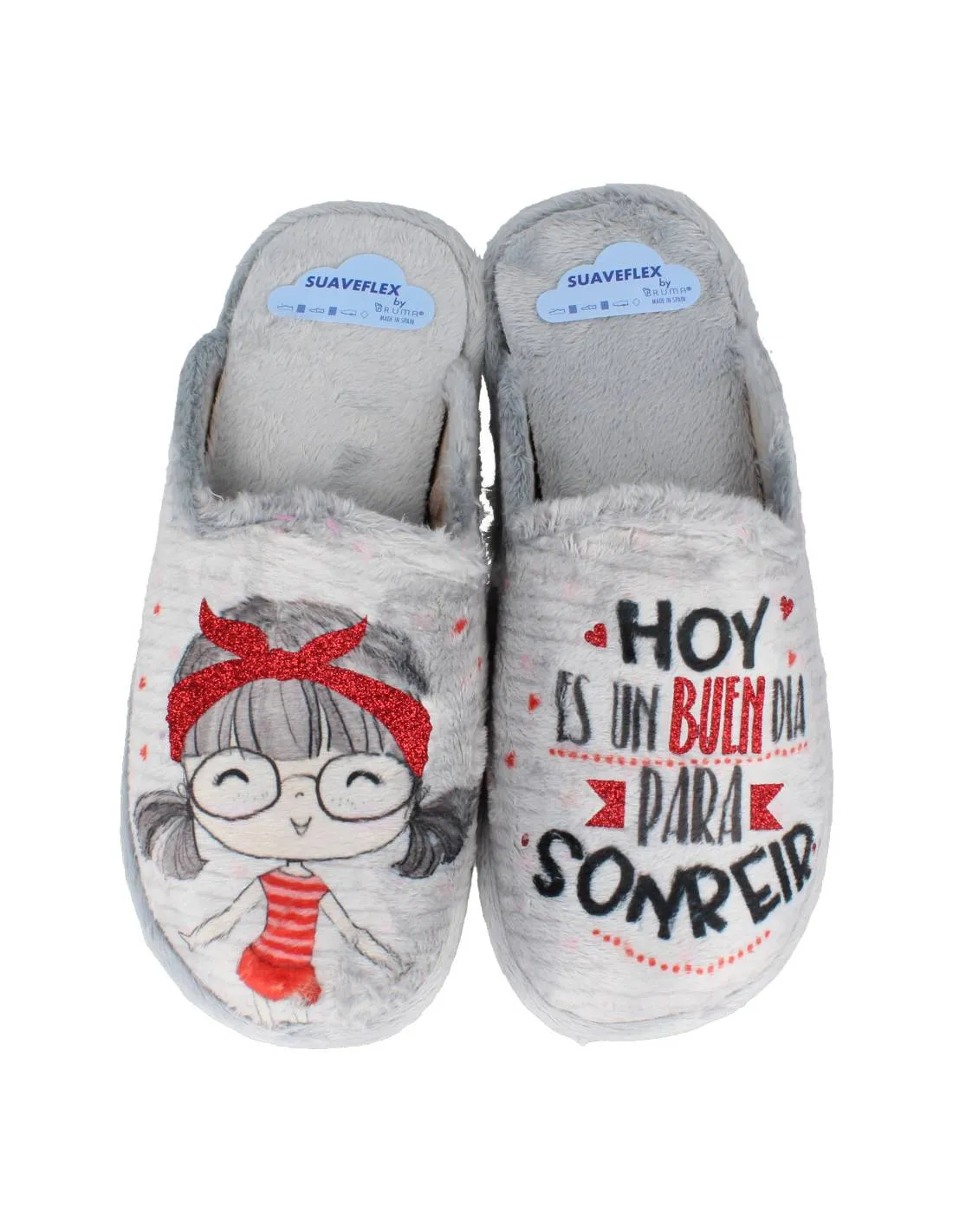 SUAVEFLEX  ZAPATILLAS CASA HOY ES UN BUEN DíA PARA SONREIR