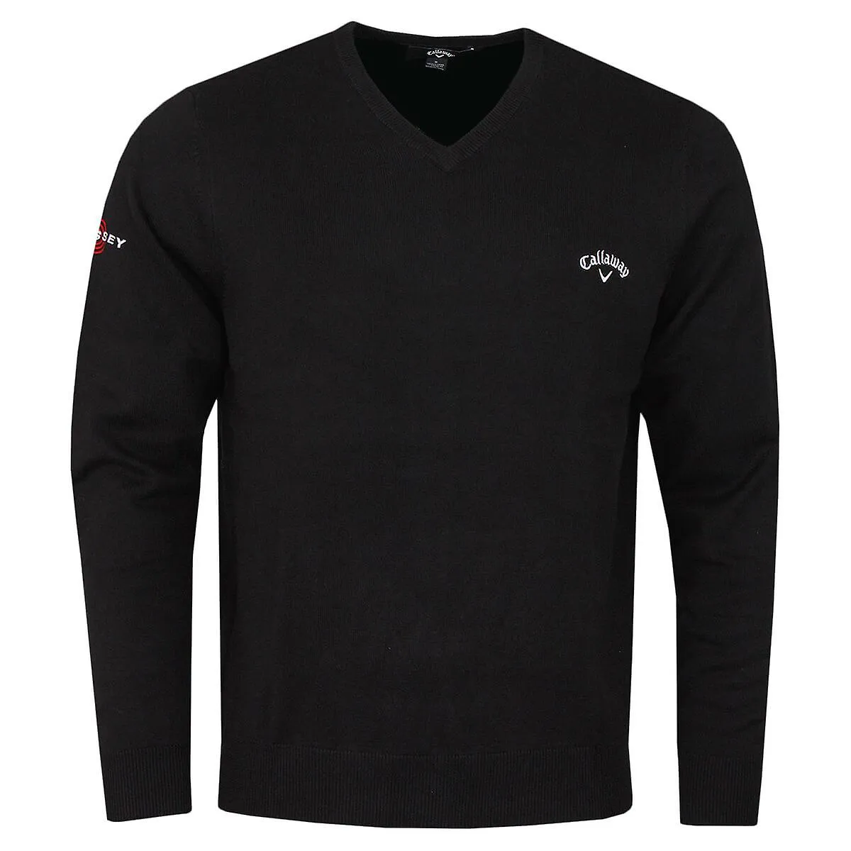 Suéter bordado de manga larga Callaway Golf 2024 Odyssey con cuello en V y calibre 12 para hombre