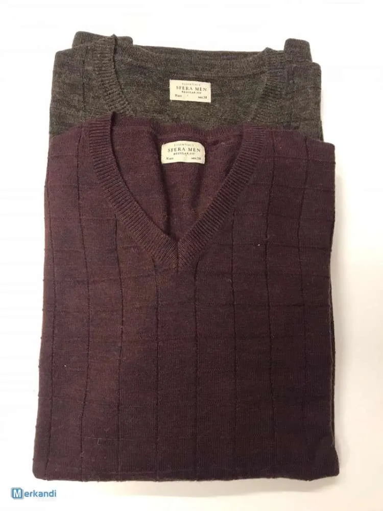 SUéTER CON CUELLO EN V PARA HOMBRE UNA CAJA DE 26 PIEZAS, DOS COLORES DIFERENTES, PEQUEñO A XXL
